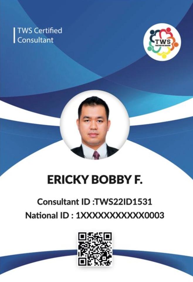 ID Card TWS Certified Consultant Ericky Bobby F.
